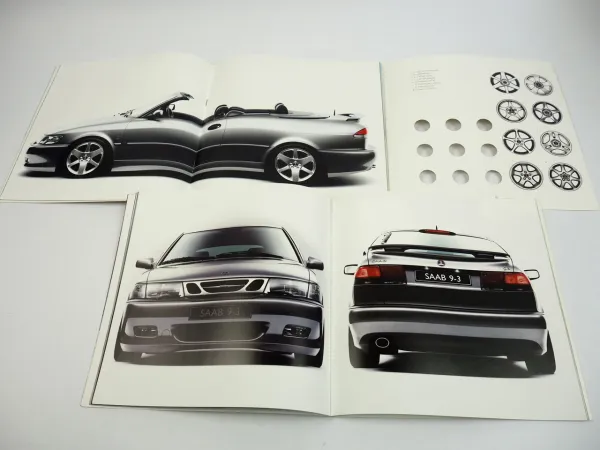 Saab 93 und Cabriolet SE Aero 2.0 2.2 TiD Turbo 3x Prospekt 2002 Broschüre