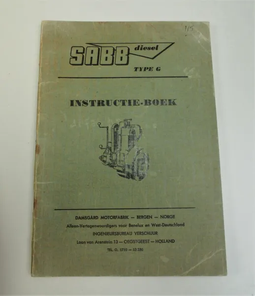 SABB diesel Type G Instructie Boek GL GG GGL GK GS Dieselmotor Boot 1962