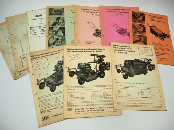 Sabo 40-77 50-97 55-201100-252 70-281 120-100-100 Betriebsanleitung Ersatzteilliste