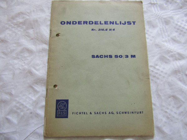 Sachs 50/3M Onderdelenlijst Catalogus Nr 316.6H/4 in niederländisch