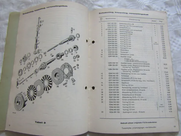 Sachs 50/3M Onderdelenlijst Catalogus Nr 316.6H/4 in niederländisch
