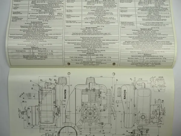 Sachs ST126 151 Stationärmotor Stationary Engine Typenblatt Technische Daten 82
