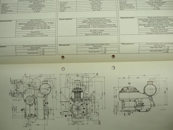 Sachs ST282 Stationärmotor Stationary Engine Typenblatt Technische Daten Maße 75