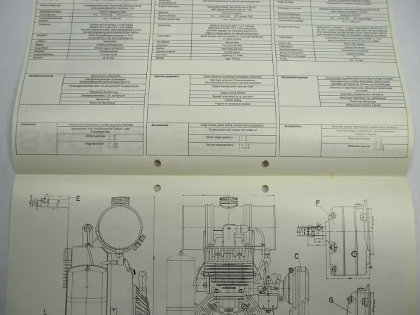 Sachs ST96 Stationär Motor Stationary Engine Typenblatt Technische Daten Maße 82