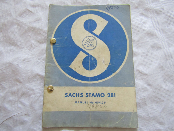 Sachs Stamo 281 moteur mode demploi manuel no 454.2