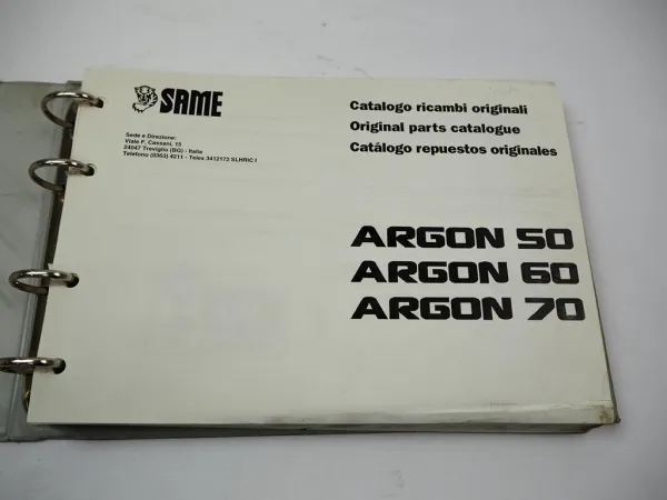 Same Argon 50 60 70 Traktor Spare Parts Catalogue Catalogo ricambi 1996