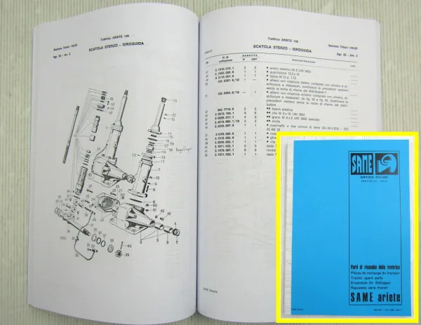 Same ariete 148 Traktor Ersatzteilliste Parti di ricambio della trattice 1969