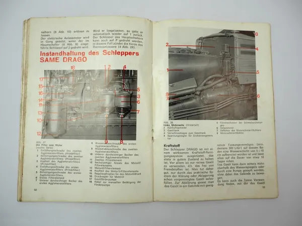 Same Drago Schlepper Bedienungsanleitung Instandhaltung 1972