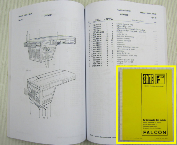 Same Falcon und Allrad Ersatzteilliste Spare parts Catalogue