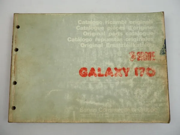 Same Galaxy 170 Traktor Ersatzteilliste Parts List Catalogo Ricambi 1988