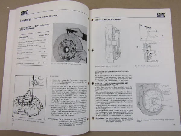 Same Panther Jaguar 95 Export Werkstatthandbuch 1979 Technische Informationen