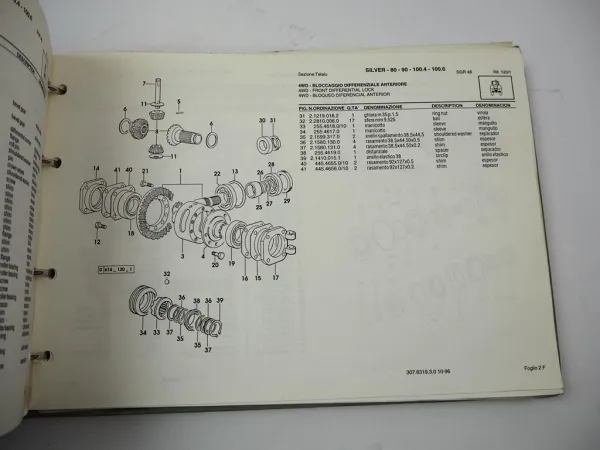 Same Silver 80 90 100.4 100.6 Traktor Parts Catalogue Catalogo ricambi 1996