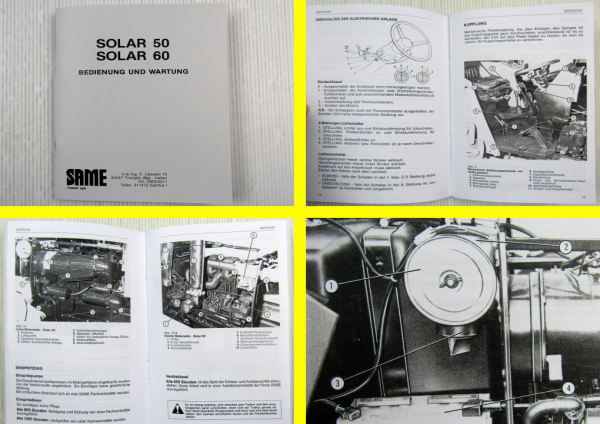 Same Solar 50 60 Schlepper Betriebsanleitung Bedienung Wartung