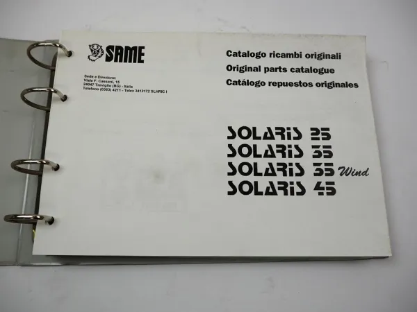 Same Solaris 25 35 45 Traktor Spare Parts Catalogue Catalogo ricambi 1996