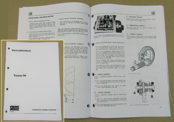 Same Taurus 60 Workshop Manual Repair Service 1979