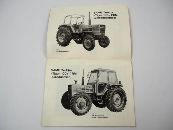 Same Tiger 100 Schlepper Bedienungsanleitung Instandhaltung 1978
