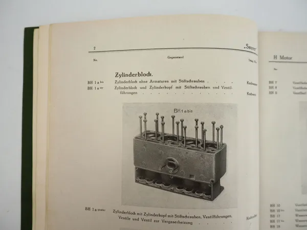 Saurer H Motor Ersatzteilliste Ersatzteilkatalog 1931