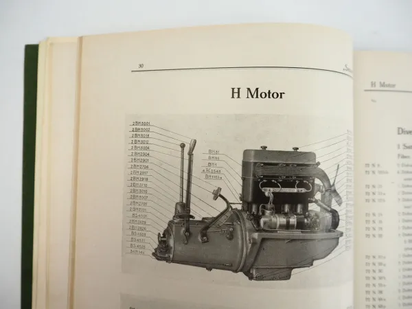 Saurer H Motor Ersatzteilliste Ersatzteilkatalog 1931