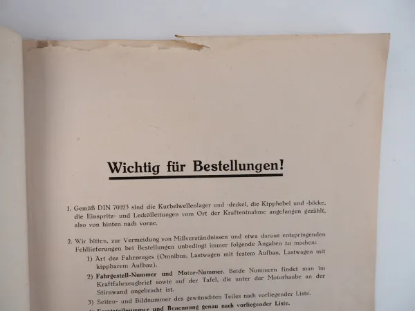Saurer TDV Dieselmotor für 4BTDVS LKW Ersatzteilliste 1941 z.B. Wehrmacht