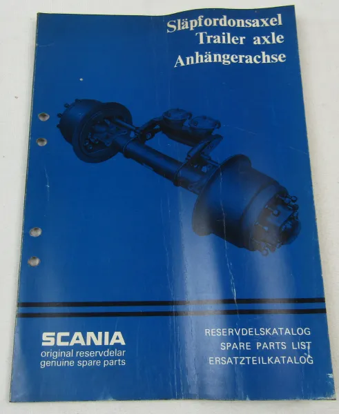 SCANIA Anhängerachse Trailer Axle Ersatzteilliste Reservdelskatalog Parts List