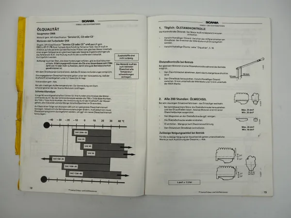 Scania DN9 DS9 6 Zylinder Einbaumotor Schiffsmotor Betriebsanleitung 1992