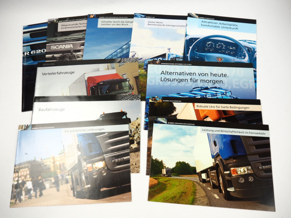 Scania LKW Baufahrzeuge Fernverkehr Verteiler 11x Prospekt Poster 2006/07