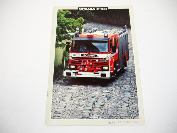 Scania P93 LKW Lastzug Feuerwehr Betonmischer Tankwagen Kühlaufbau Prospekt 1989