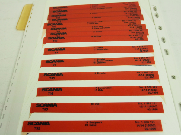 SCANIA T93 Ersatzteilliste Parts List Reservdelskatalog 2/1996