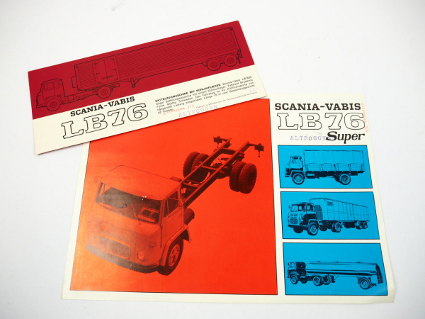 Scania Vabis LB76 LKW 2x Prospekt mit technischen Daten ca. 1965