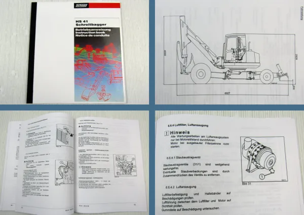 Schaeff HS41 Schreitbagger Betriebsanleitung Bedienungsanleitung 01/1996