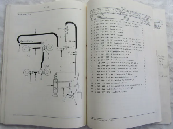 Schaeff HT20 A-B Hydraulik-Anbaubagger Bedienungsanleitung Ersatzteilliste 1/73