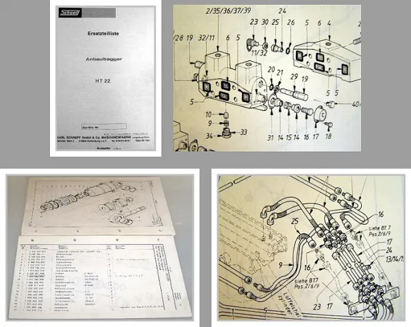 Schaeff HT22 Anbaubagger Ersatzteilliste SKB 800B