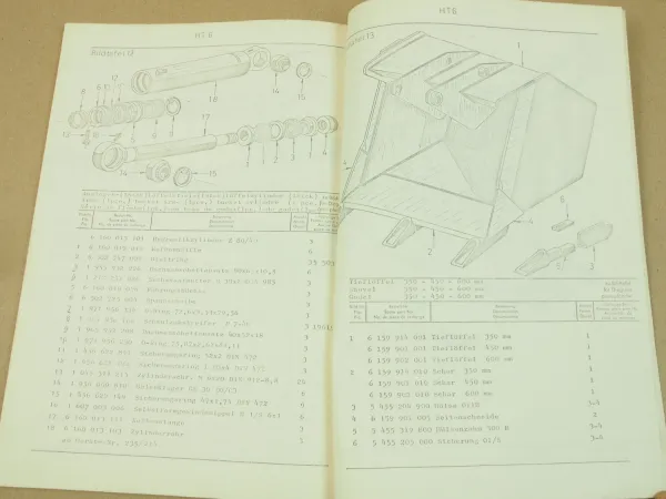 Schaeff HT6 Hydraulik-Anbaubagger Bedienungsanleitung Ersatzteilliste ca 1975