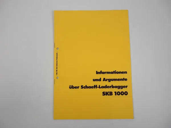 Schaeff SKB 1000 Ladebagger Techn. Info im Vergleich zu Kramer Allrad 1987