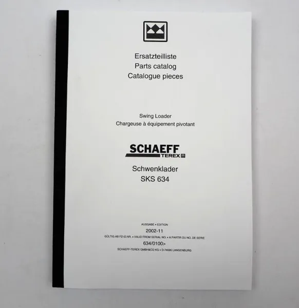 Schaeff SKS 634 Ersatzteilkatalog Ersatzteilliste Parts List für Schwenklader