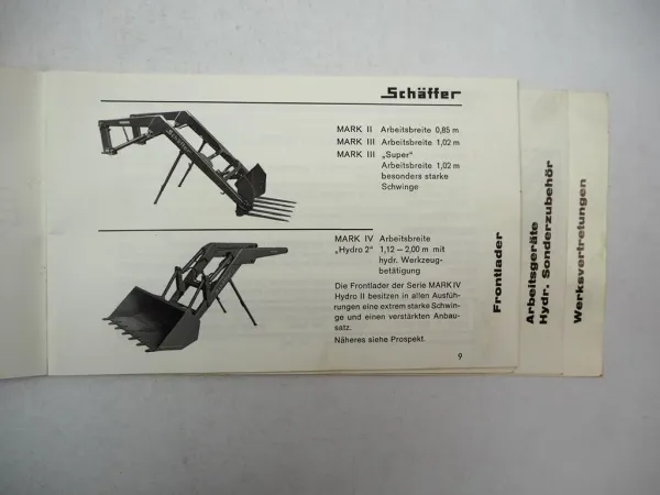 Schäffer D 20 25 40 42 Hoflader Radlader Frontlader Anbau 2x Preisliste 1982/85