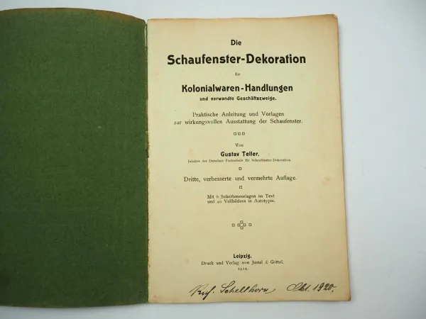 Schaufenster Dekoration Schokolade Kaffee Tee Tabak Kolonialwaren Werbung 1914