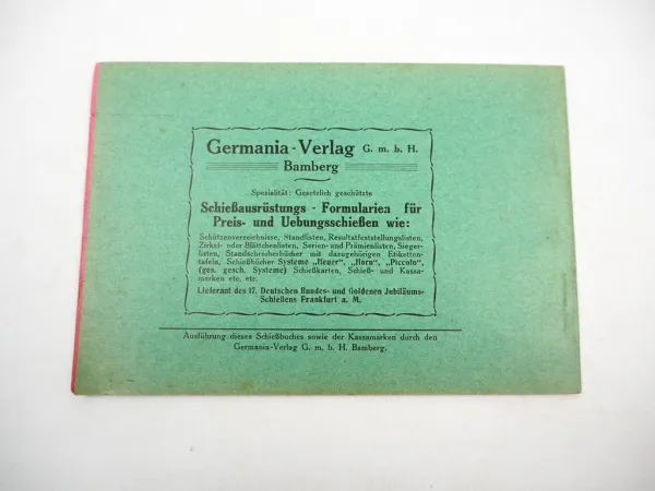 Schiessbuch blanko 450jähriges Jubiläumsschiessen Schützenverein Oberursel 1914