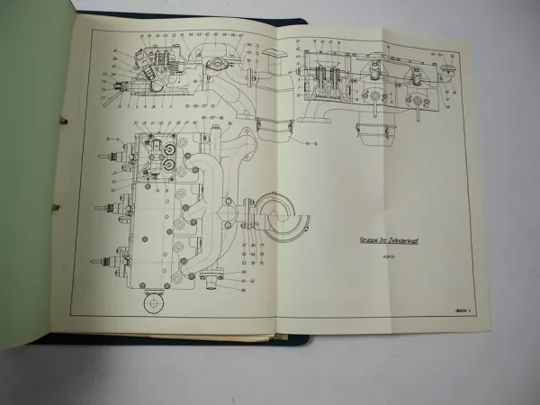 Schlüter 1 / 3 Zylinder Diesel Motor für Schlepper Ersatzteilkatalog ca 1961