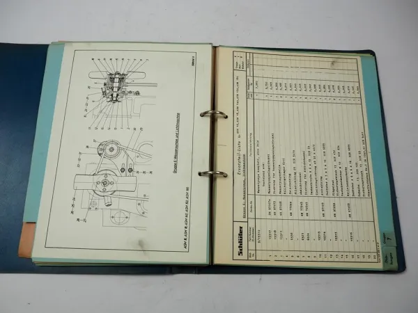 Schlüter 1 / 3 Zylinder Diesel Motor für Schlepper Ersatzteilkatalog ca 1961