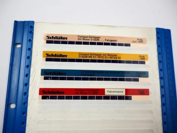 Schlüter Compact Schlepper Ersatzteilkatalog Ersatzteilliste 1985/87 Microfiches mit Schuppentafel