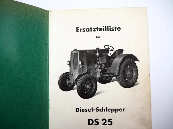 Schlüter DS25 Dieselschlepper Ersatzteilliste Ersatzteilkatalog ca. 1949