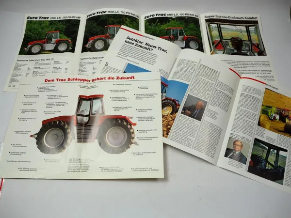 Schlüter Trac / Euro trac 1300 1600 1900 LS - 3 Prospekte & 1 Profi Stand 1990