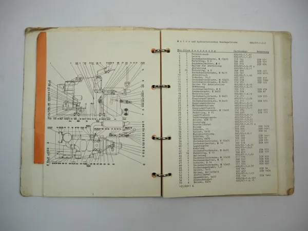 Schmiedag K301H Raupe Betriebsanleitung Wartung Ersatzteilliste 1968