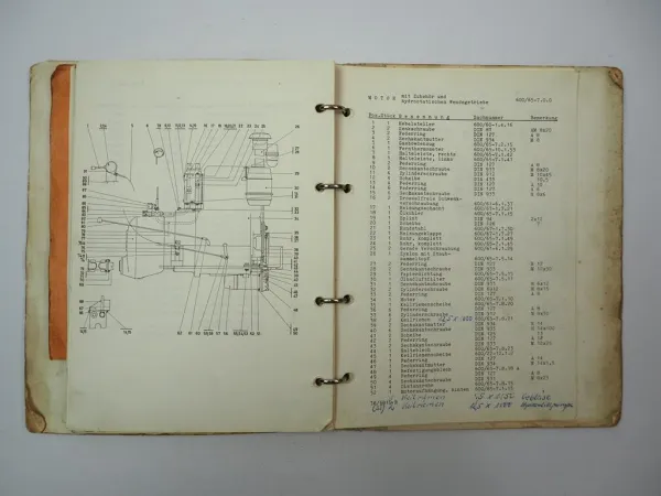 Schmiedag R500 Radlader Betriebsanleitung Wartung Ersatzteilliste 1968