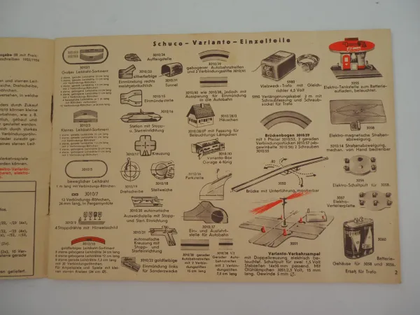 Schuco Varianto 3010 Autos Brücke 3050 Prospekte Spielzeug 1950 Jahre