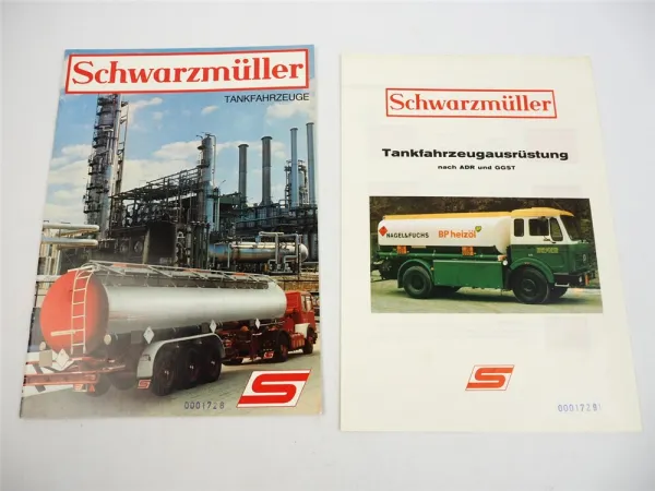 Schwarzmüller Tankfahrzeuge Tankanhänger 2x Prospekt 1970/80er Jahre