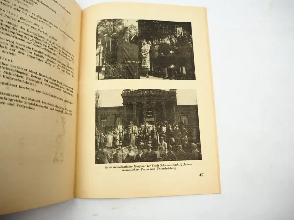 Schwerin Bericht über den demokratischen Aufbau der Landeshauptstadt 1946 DDR