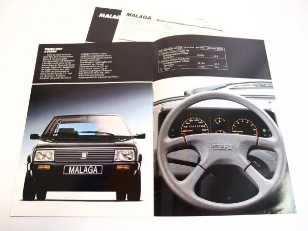 Seat Malaga PKW 3x Prospekt Technische Daten 1990/91