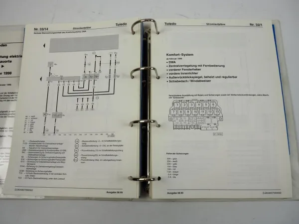 Seat Toledo II 1M Leon 2000 2001 Elektrik Stromlaufpläne Schaltpläne Fehlersuche